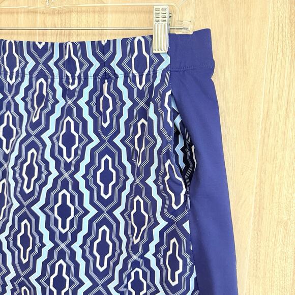 J Mclaughlin Skort Catalina Cloth Skirt Size M Blue White Geometric Print Sport - Picture 10 of 12
